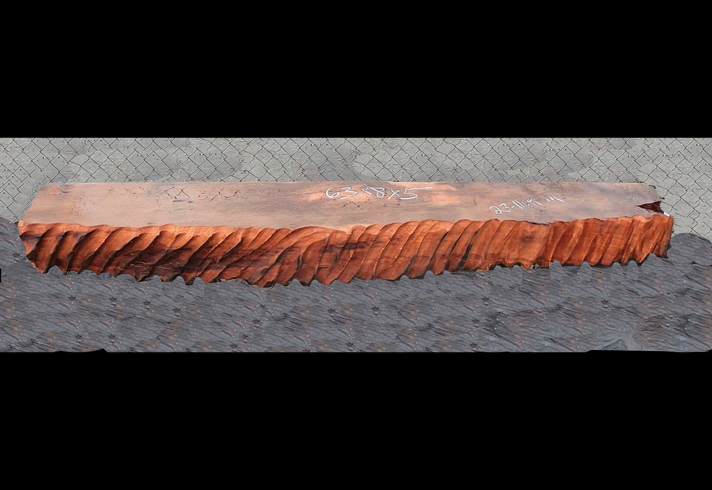 Redwood fireplace mantel | shelf | Live edge | curly redwood| m23-1169