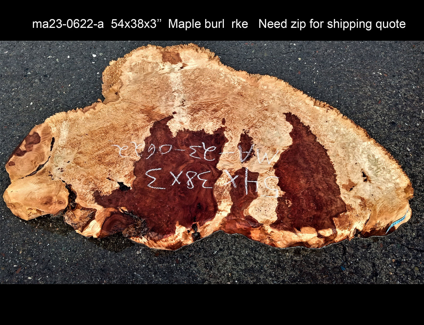 Maple burl slab | live edge | river table | burl table | DIY | ma23-0622