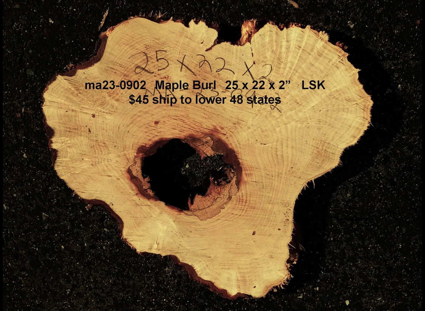 Maple burl slab | epoxy river table | DIY wood | craft woods | ma23-0902
