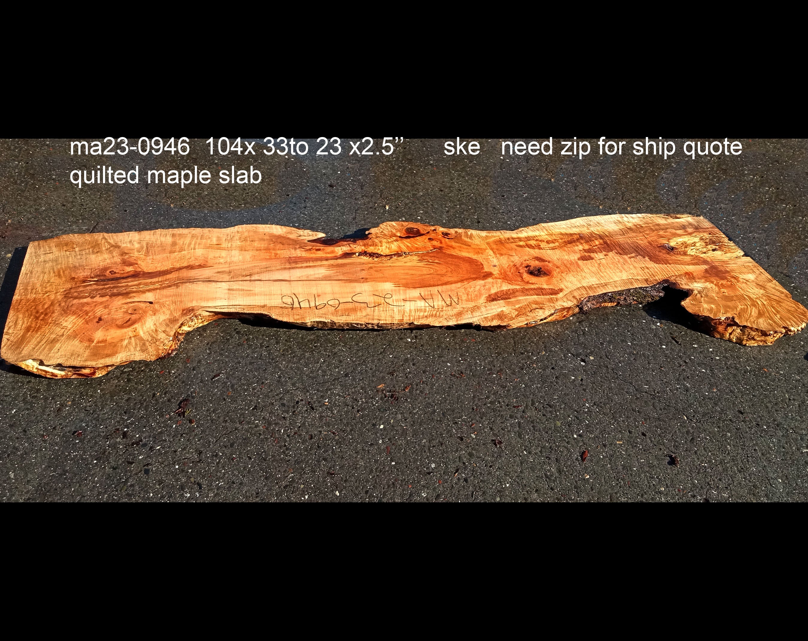 quilted maple slab craft woods DIY river table ma230946