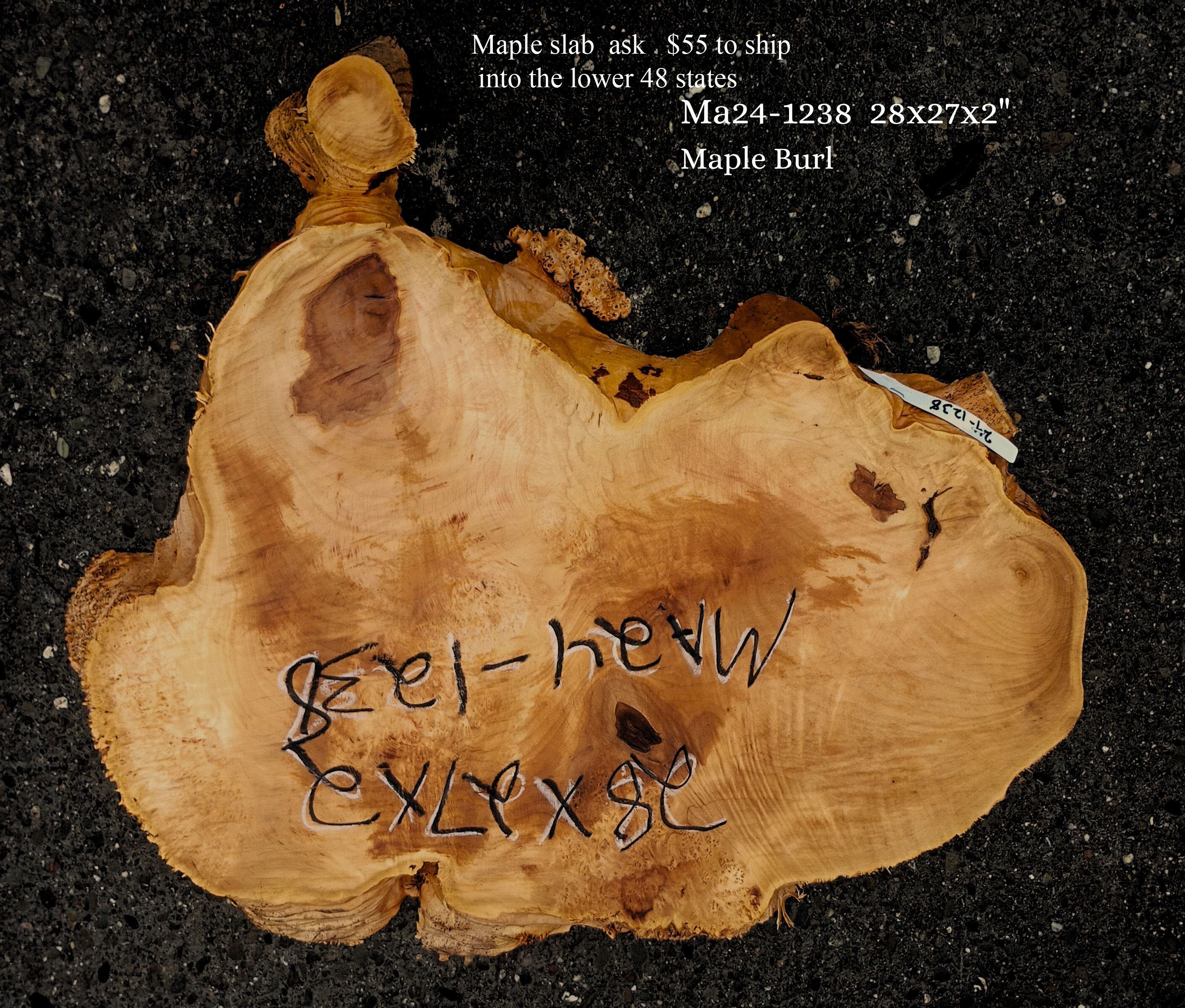 Maple Burl Slab Craft Woods DIY River Table MA241238 Redwood