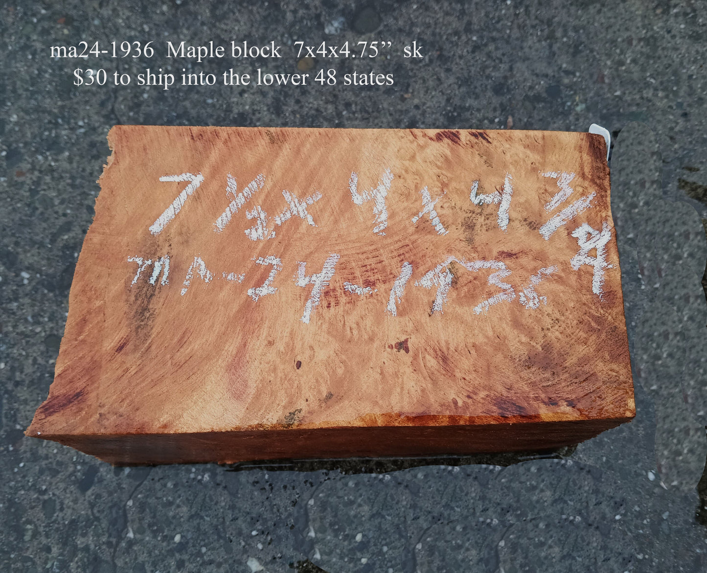 Maple Block | Craft Wood | Bowl Turning | Ma24-1936