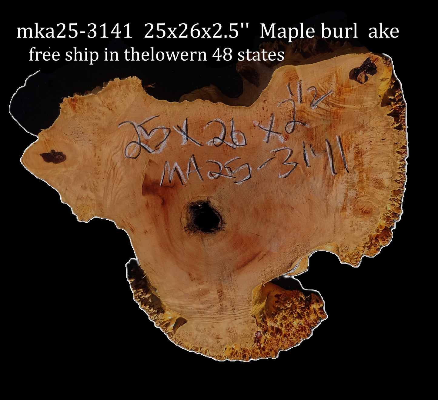 Maple Burl | Live Edge | River Table | DIY | Ma25-3141