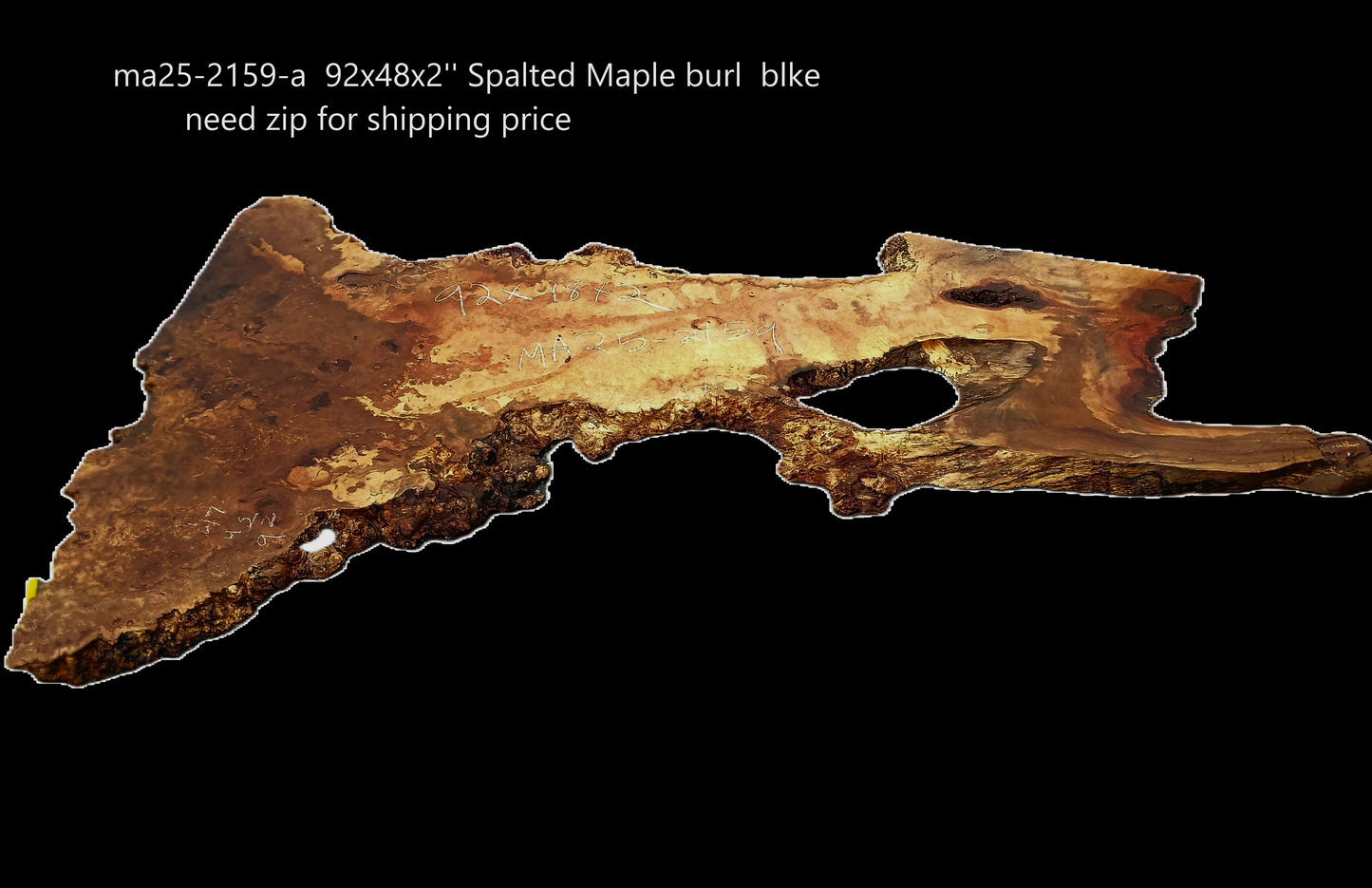 Maple Burl Slab | Live Edge | River Table | DIY | Ma25-2159
