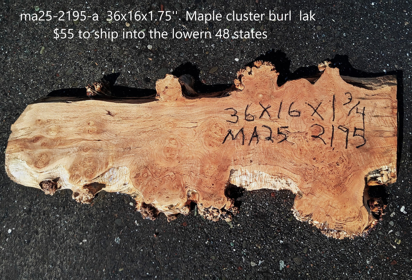 Maple Cluster Burl Slab | Charcuterie | Epoxy Table | Serving Tray | Ma25-2195