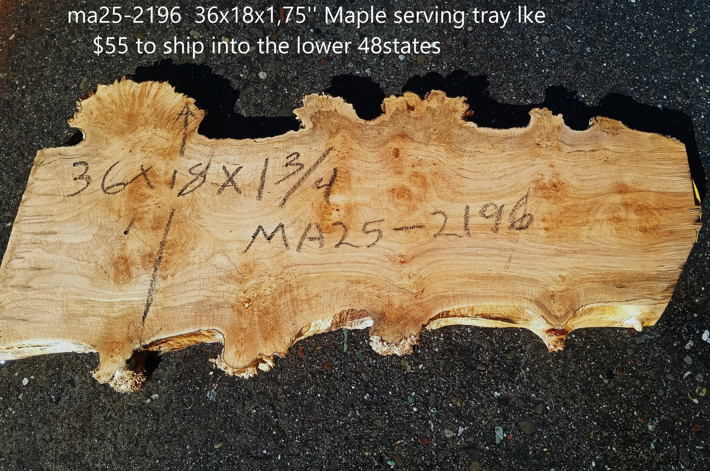Maple Burl Slab | Charcuterie | Epoxy Table | Serving Tray | Ma25-2196