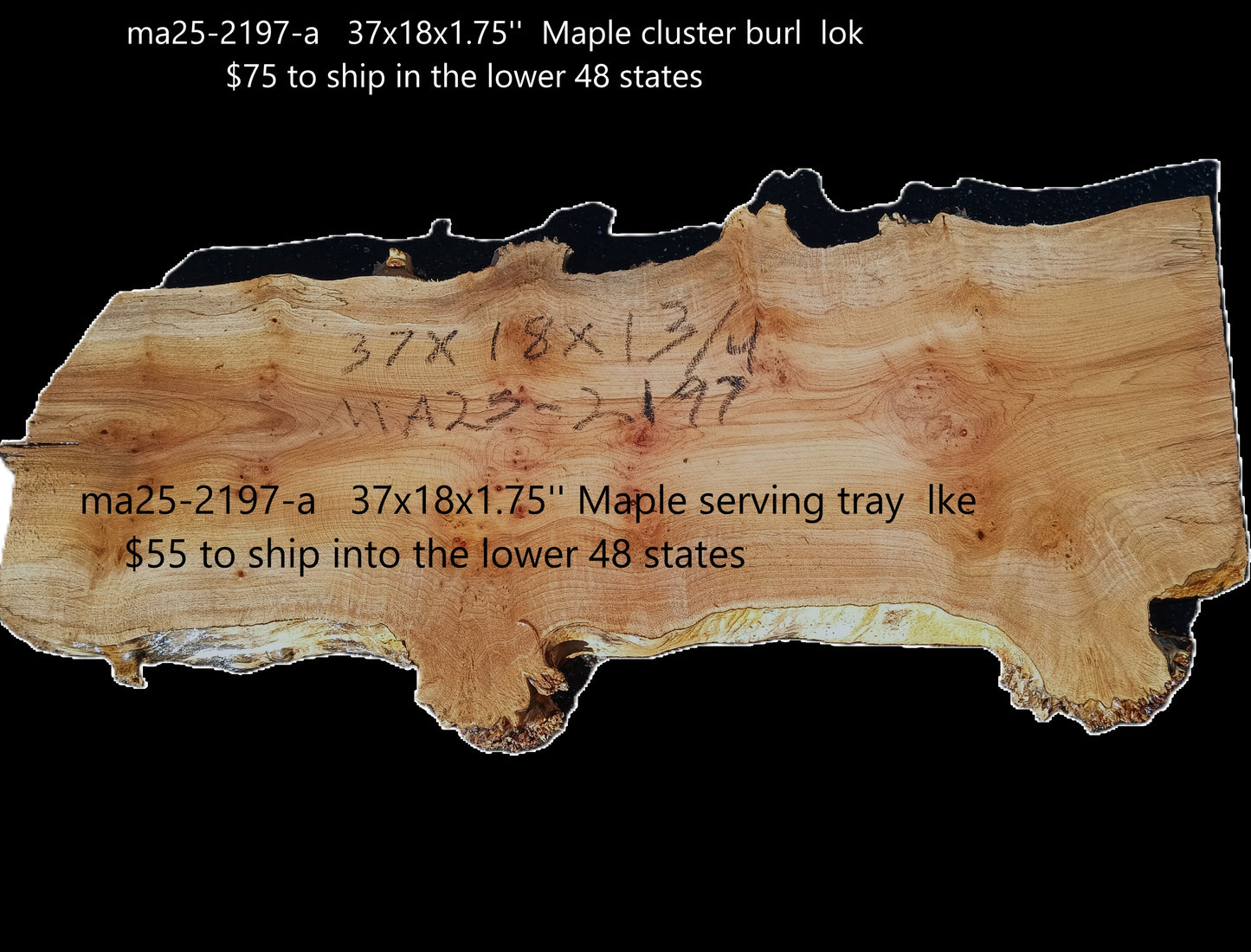 Maple Cluster Burl | Charcuterie | Epoxy Table | Ma25-2197