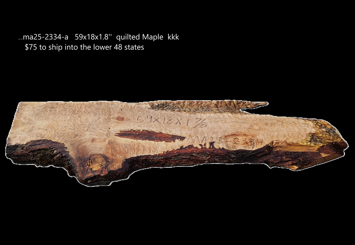 Quilted Maple | Live Edge Slab | DIY | River Table | Ma25-2334