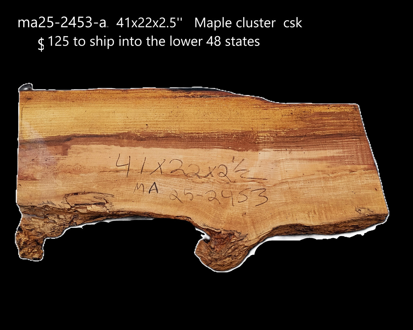 Maple Slab | Live Edge | Cluster Burl | DIY | MA25-2453