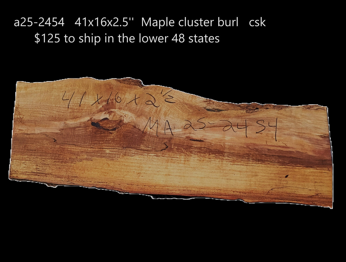 Maple Slab | Live Edge | River Table | DIY | MA25-2454
