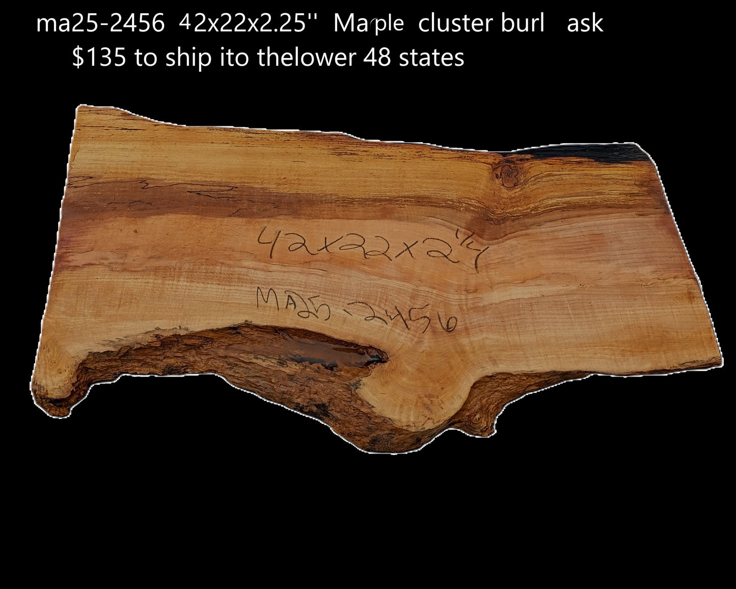 Maple Slab | Live Edge | River Table | DIY | MA25-2456