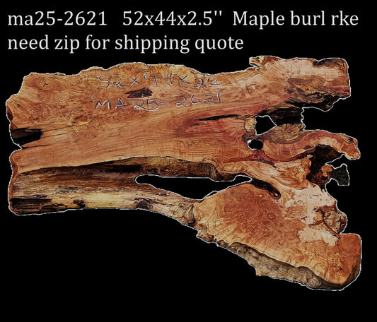 Maple Burl Slab | Bat Top | Headboard | Live Edge Table | MA25-2621