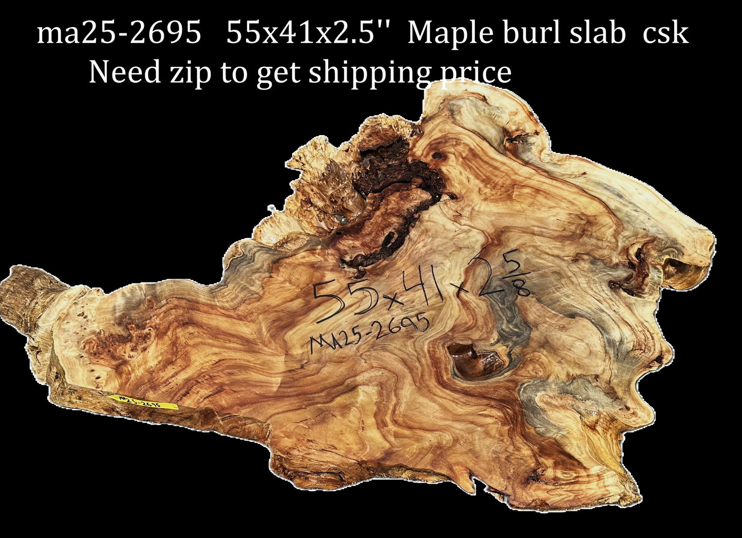Maple Burl | Live Edge | River Table | DIY | MA25-2695