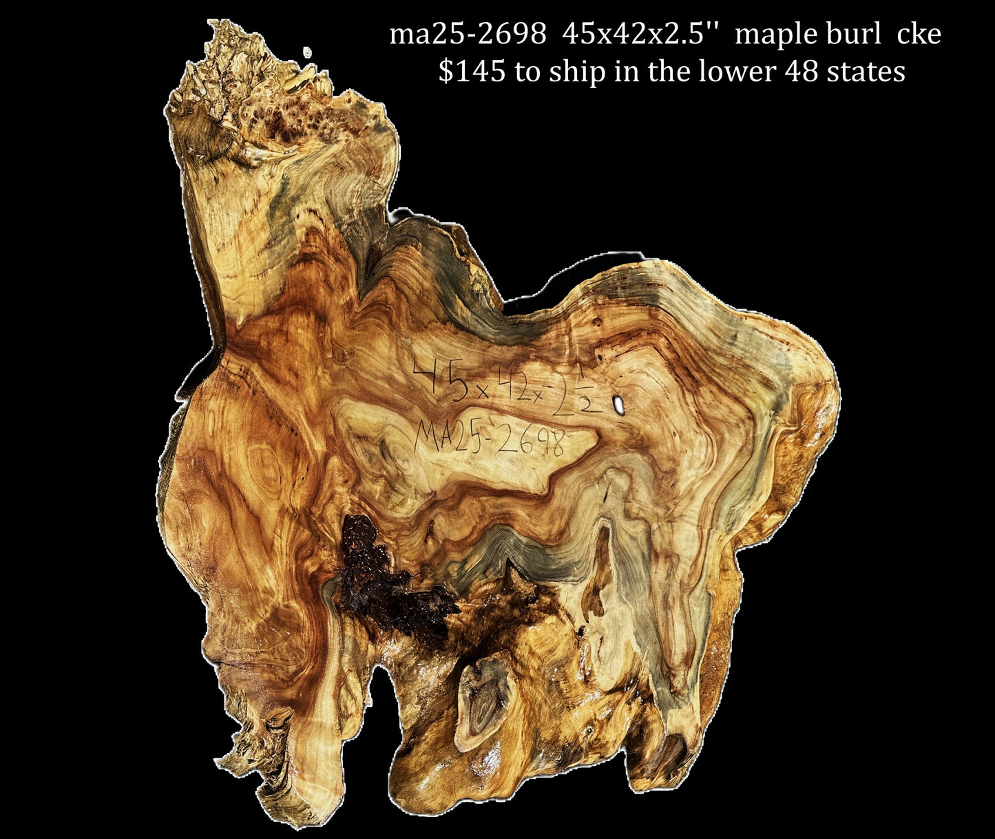 Maple Burl | Live Edge | River Table | DIY | MA25-2698