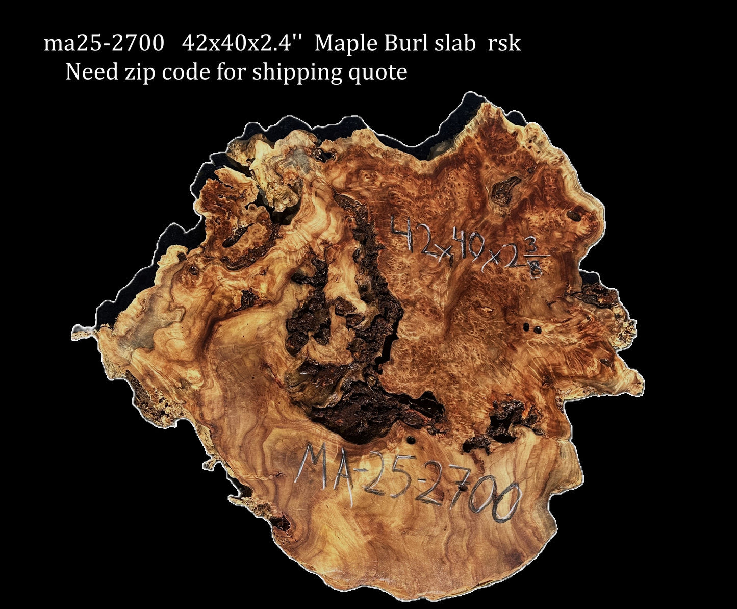 Maple Burl | Live Edge | River Table | DIY | MA25-2700