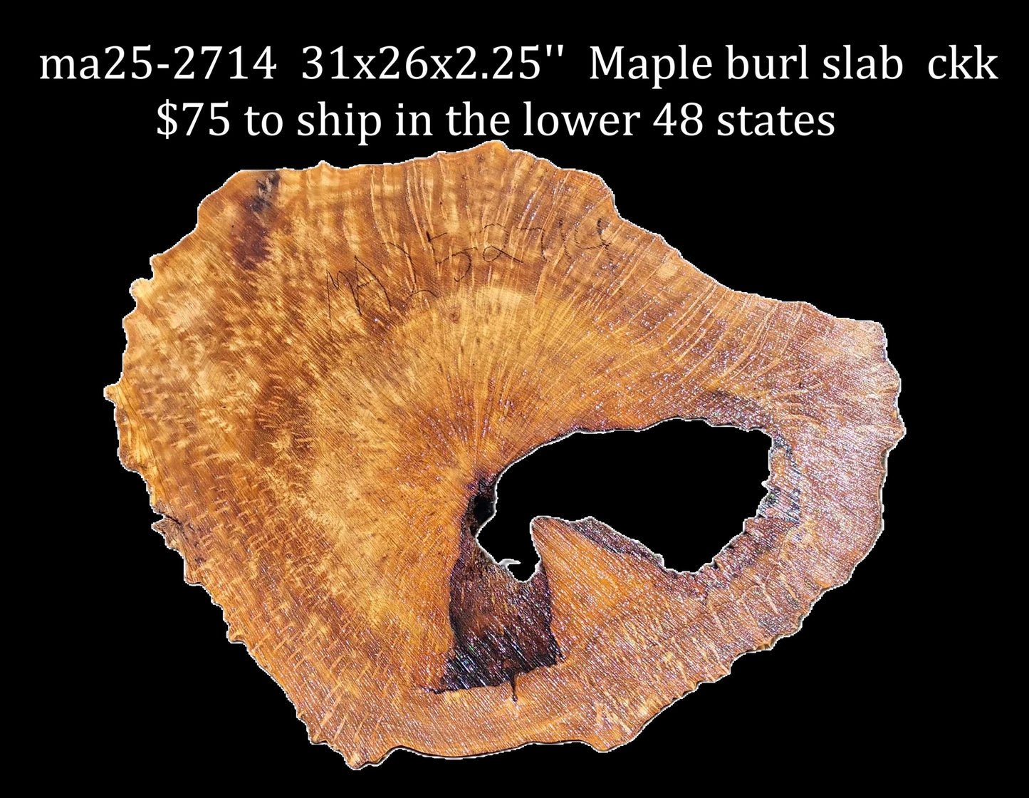 Maple Burl | Live Edge | River Table | DIY | MA25-2714
