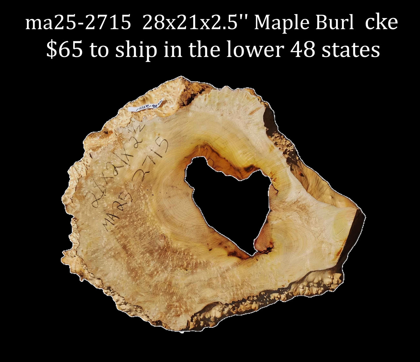Maple Burl | Live Edge | River Table | DIY | MA25-2715