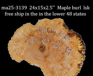Maple Burl Slab | Live Edge | River Table | DIY | M25-3139