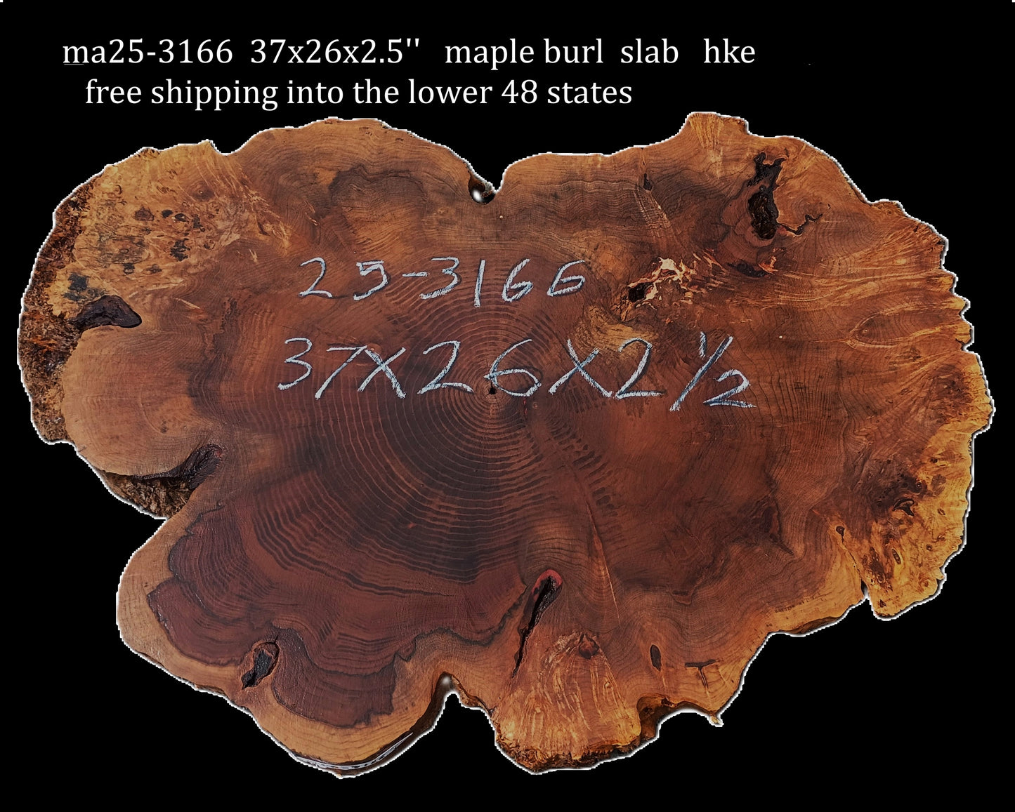 Maple Burl | Live Edge | River Table | DIY | Ma25-3166