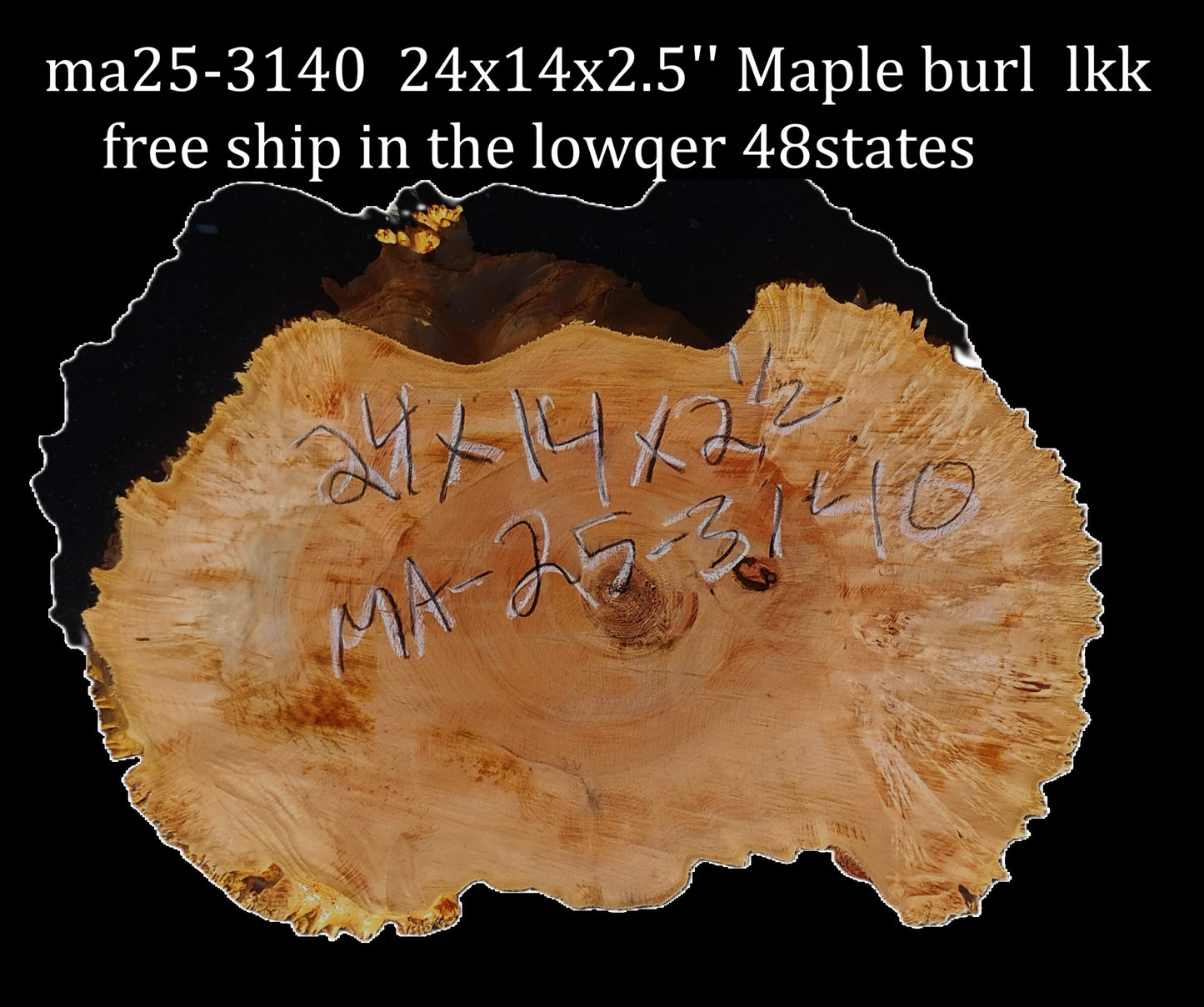 Maple Burl | Live Edge | River Table | DIY | Ma25-3140