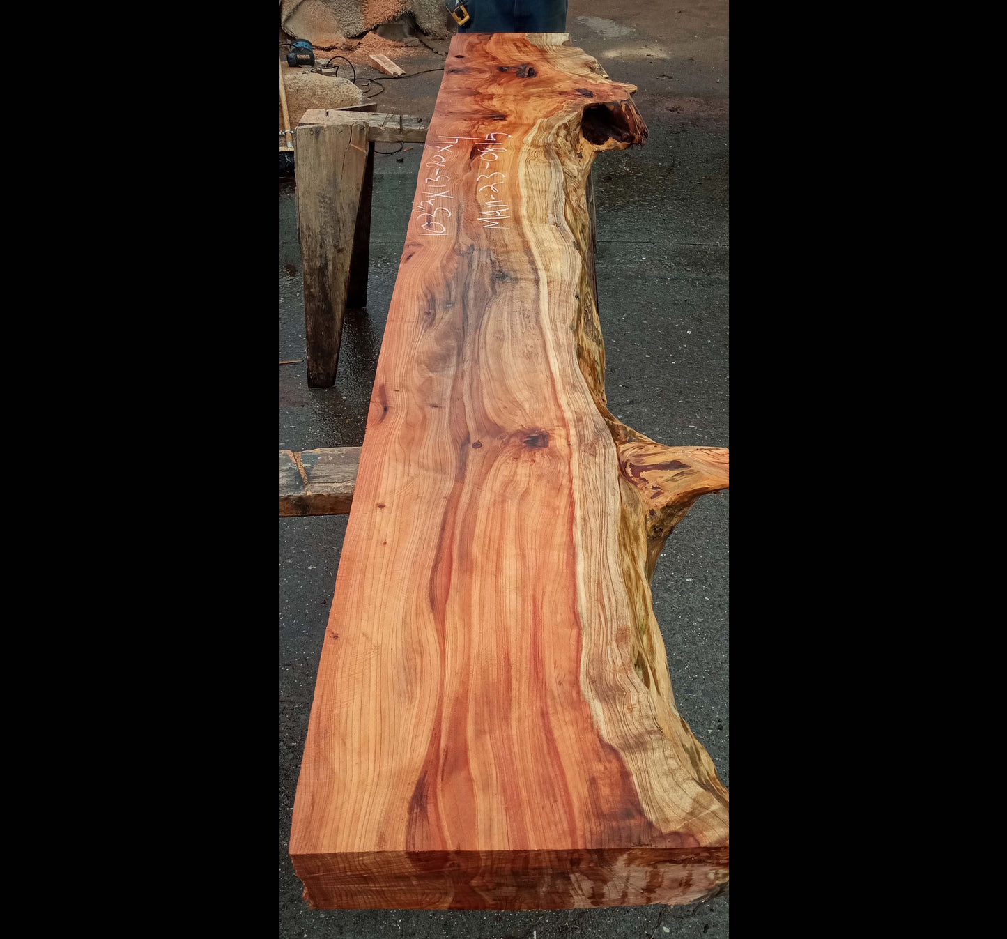 fireplace mantel | live edge shelf | mantel | redwood | man23-0815