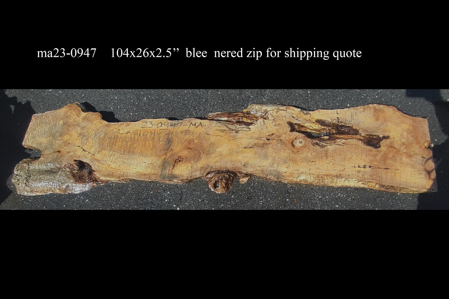 Quilted Maple Slab | Counter | Headboard | Rustic Desk | craft wood | ma23-0947