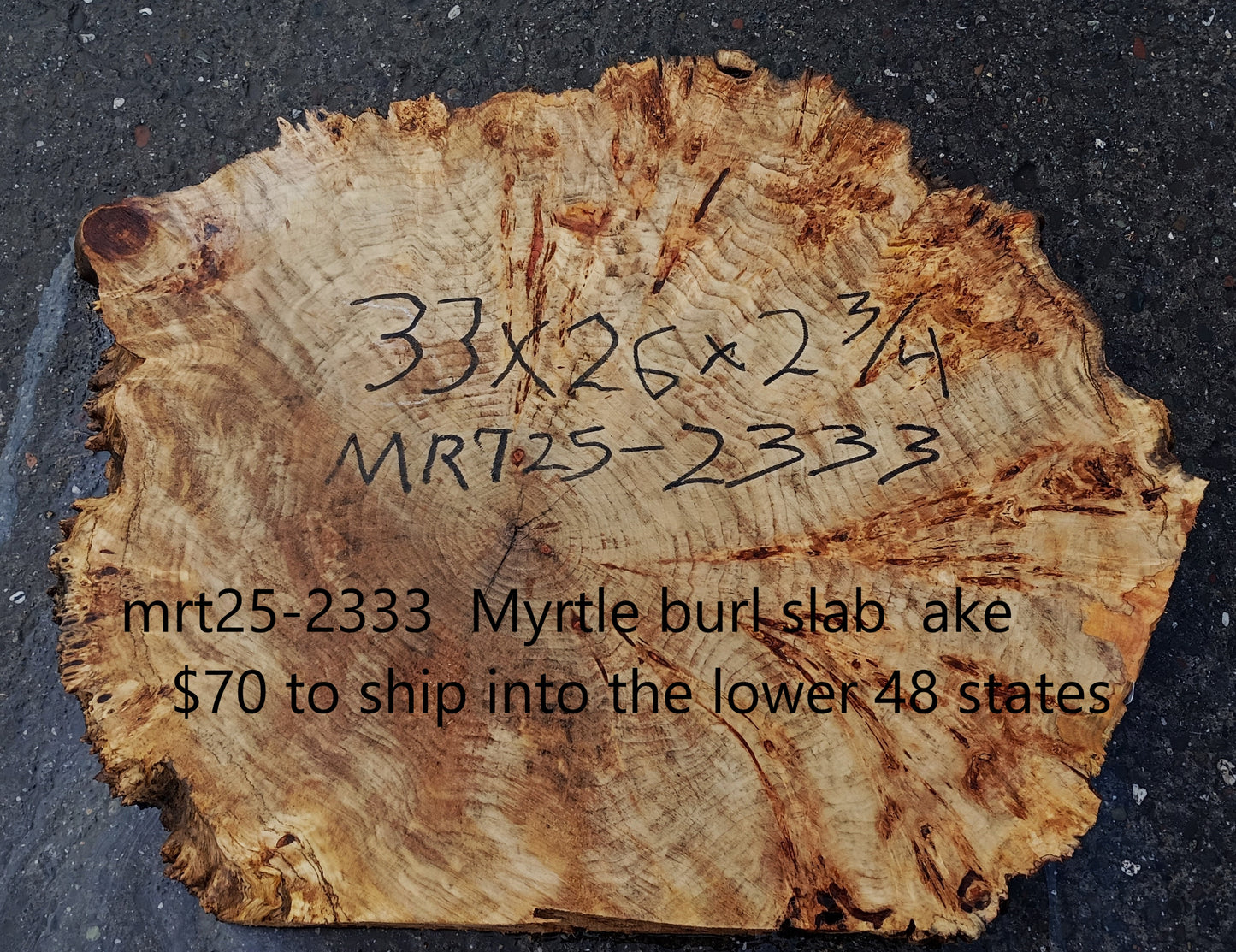 Myrtle Burl Slab | Live Edge | River Table | DIY | Mrt25-2333