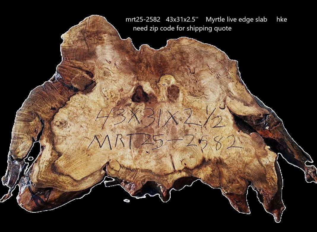 Myrtle Burl Slab | DIY | Table | Craft Wood | River Table | Mrt25-2582