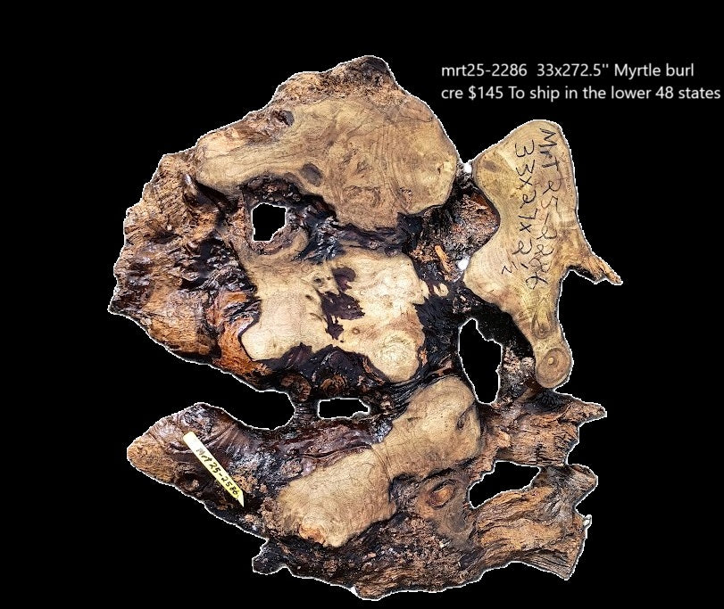 Myrtle Burl Slab | DIY | Table | Craft Wood | River Table | Mrt25-2586