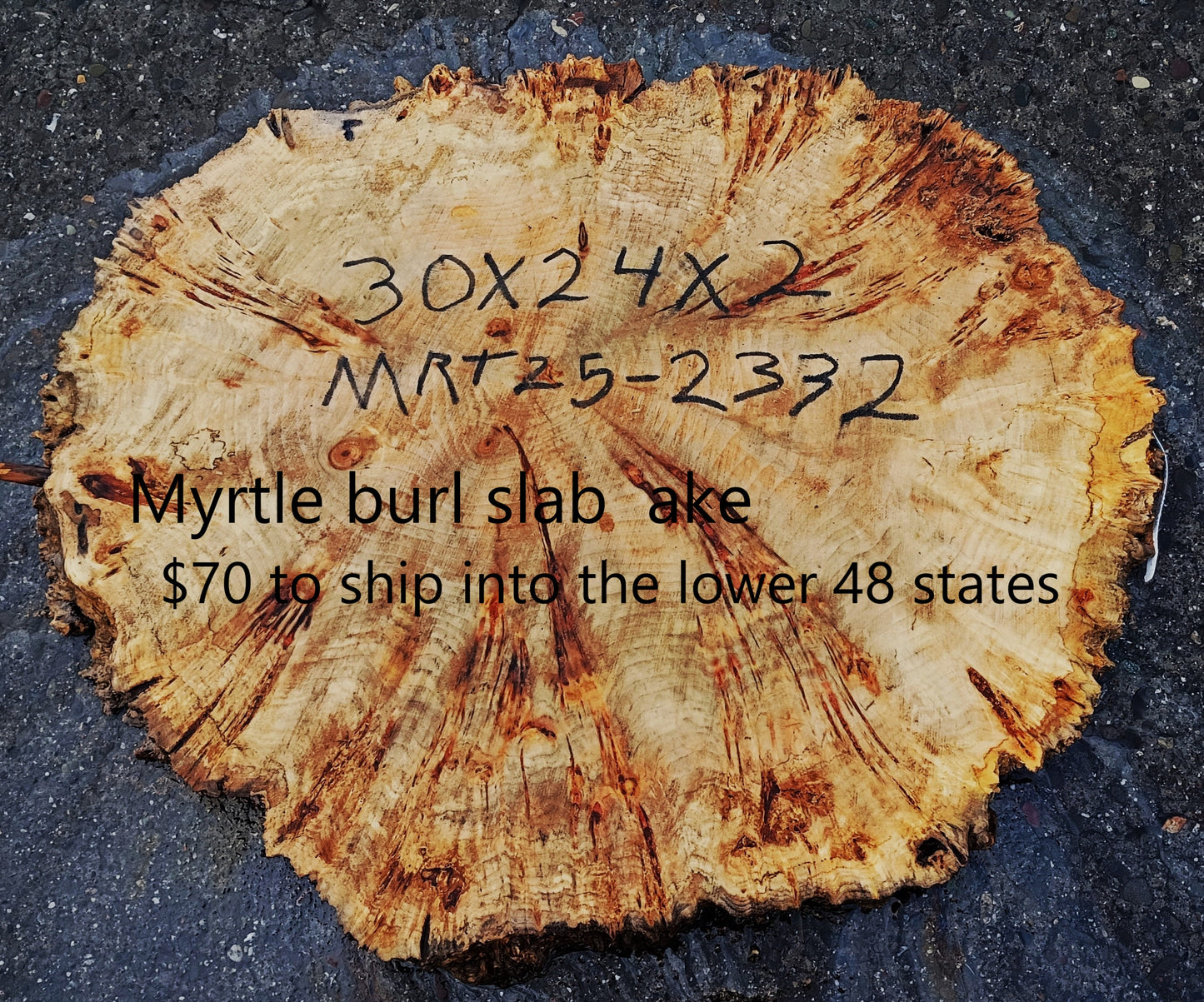 Myrtle Burl Slab | Live Edge | River Table | DIY | Mrt25-2332