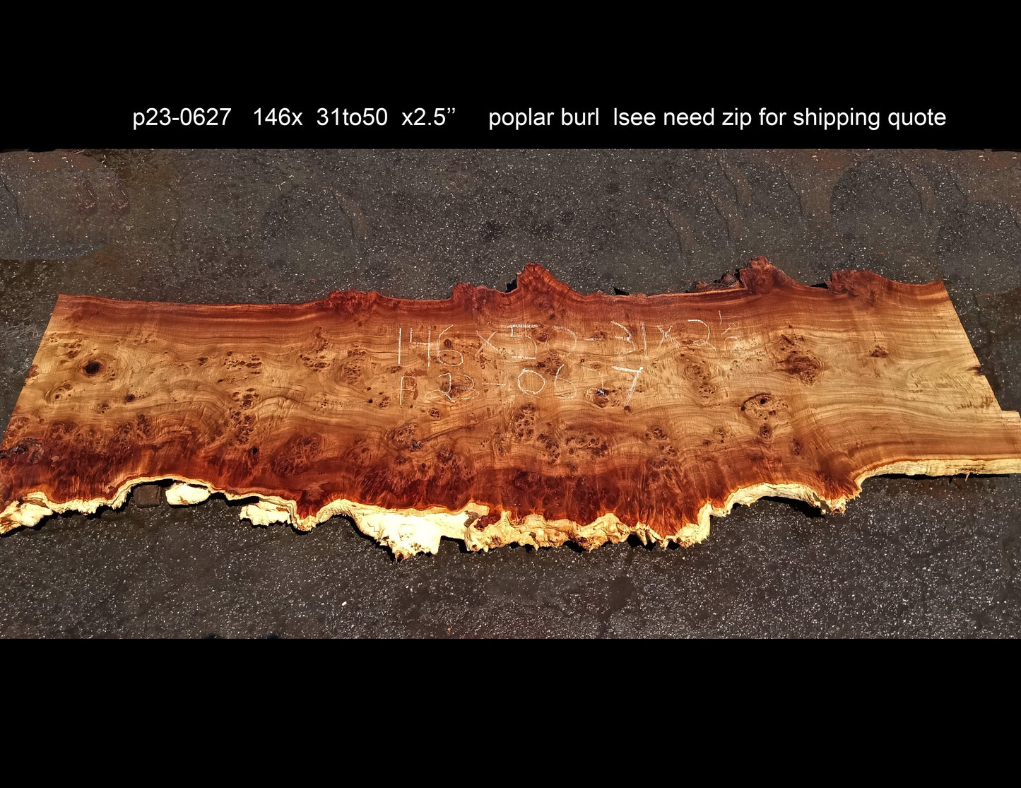 Poplar cluster burl | epoxy river table | live edge slab | DIY ideas | p23-0627