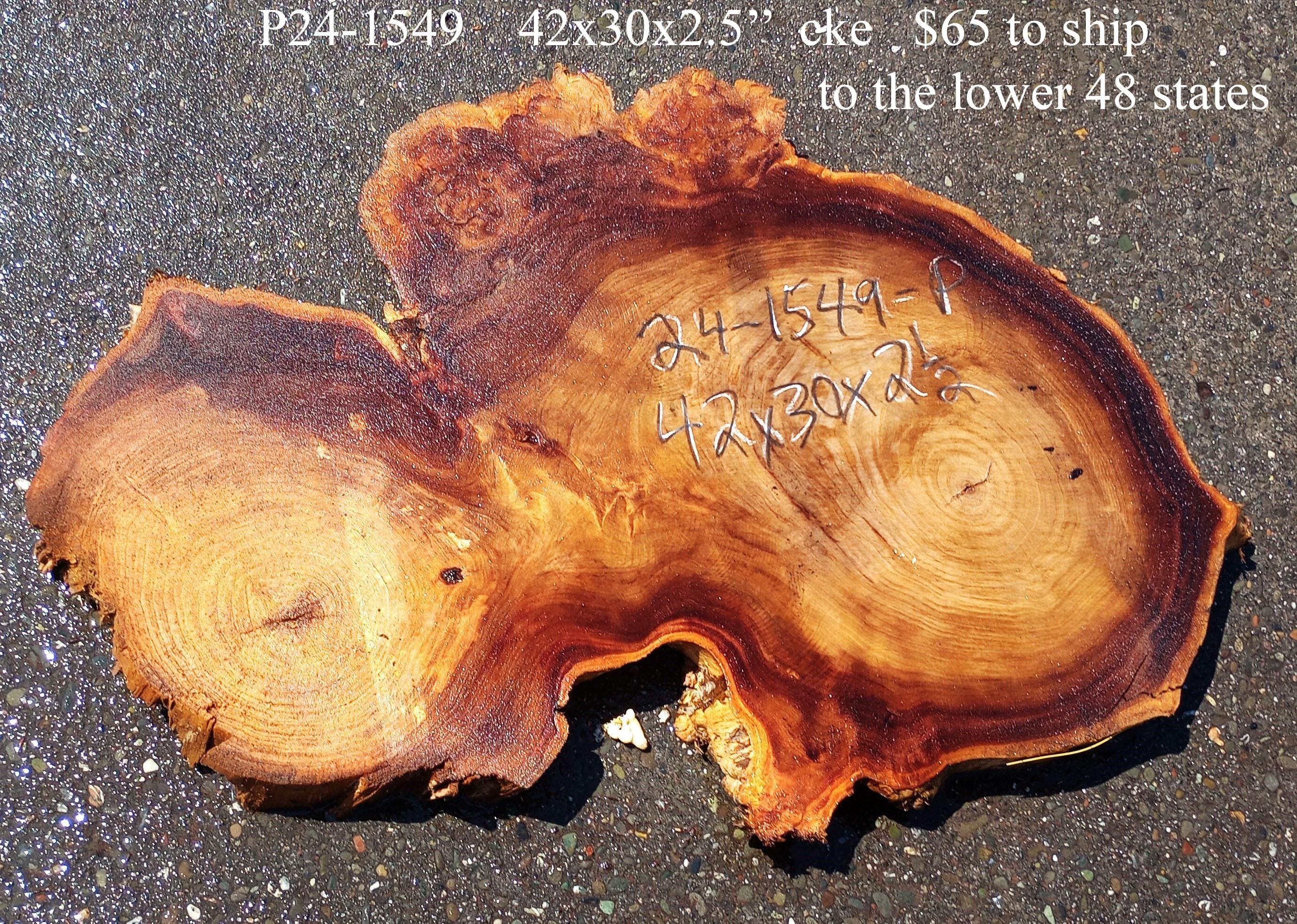 Poplar slab cookie cut craft woods DIY river table P241549