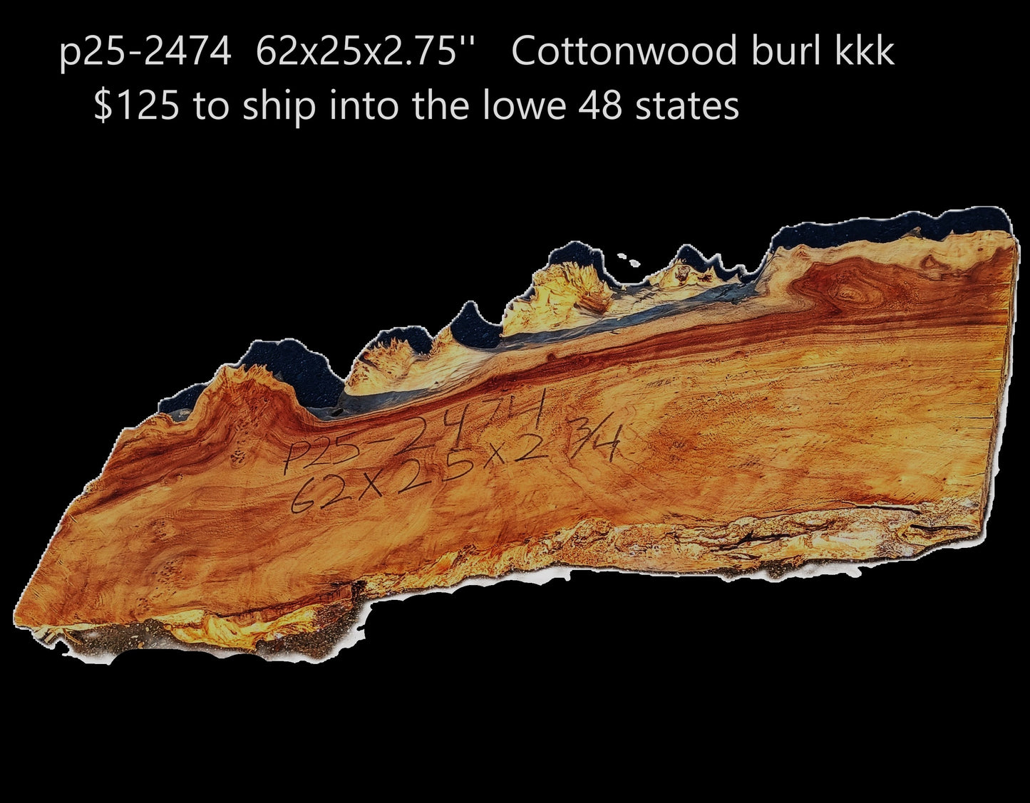 CottonWood | Live Edge | DIY Crafts | River Table | P25-2474