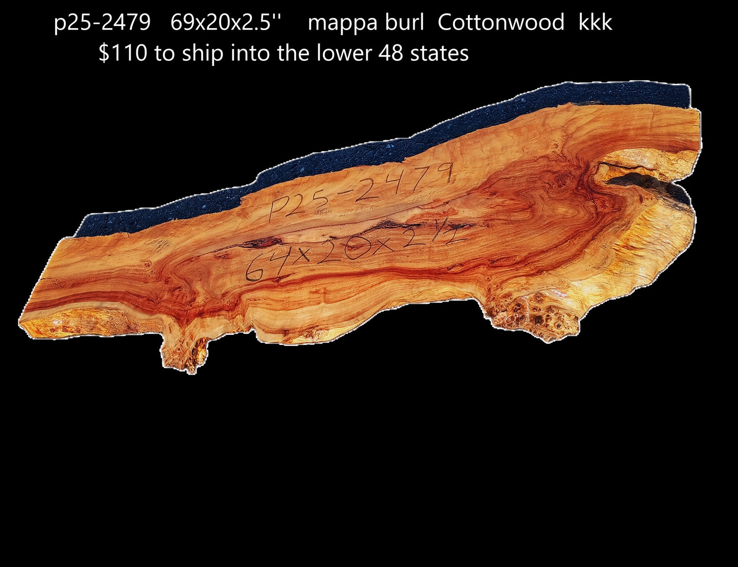 CottonWood Burl | Live Edge | DIY Crafts | River Table | P25-2479