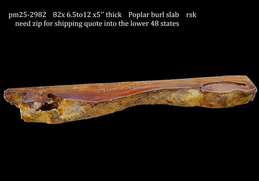 Mappa/Poplar Burl | Mantel or Shelf | Hall table | DIY | M25-2982