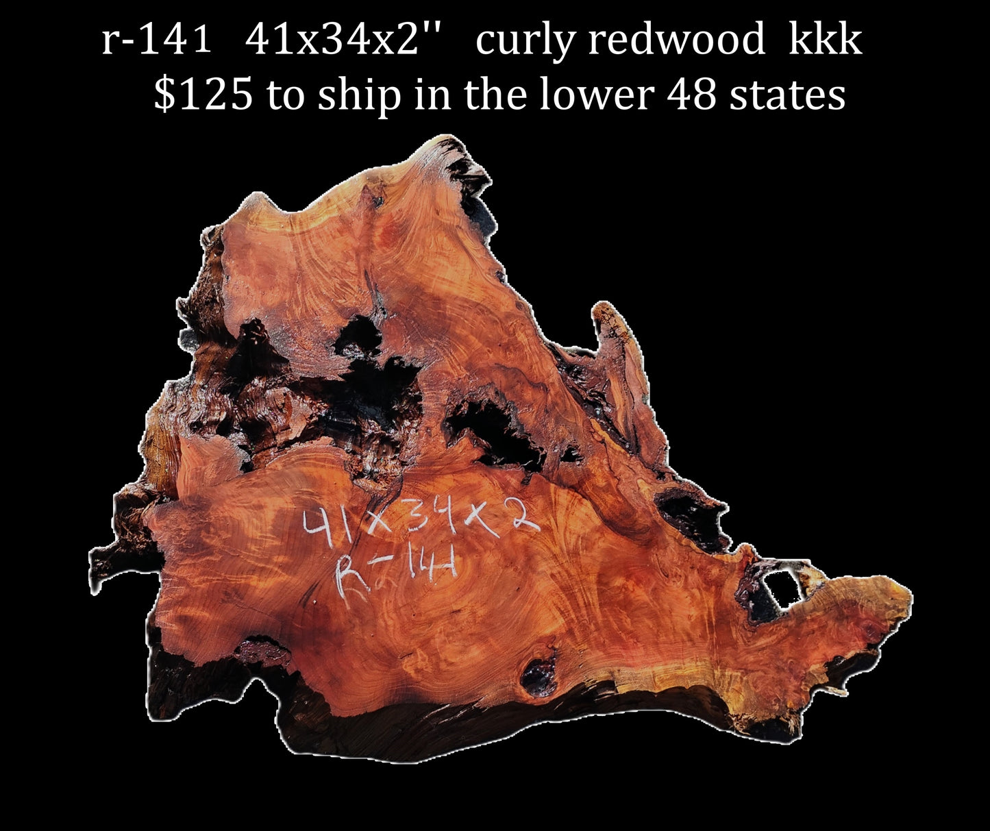 Dry Curly Redwood | Live Edge | Counter | DIY | Wood Crafts |R-141