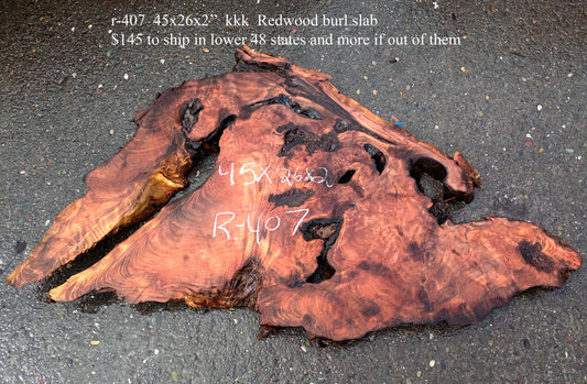 Redwood Burl Slab | DIY craft wood | live Table | Redwood | R24-407