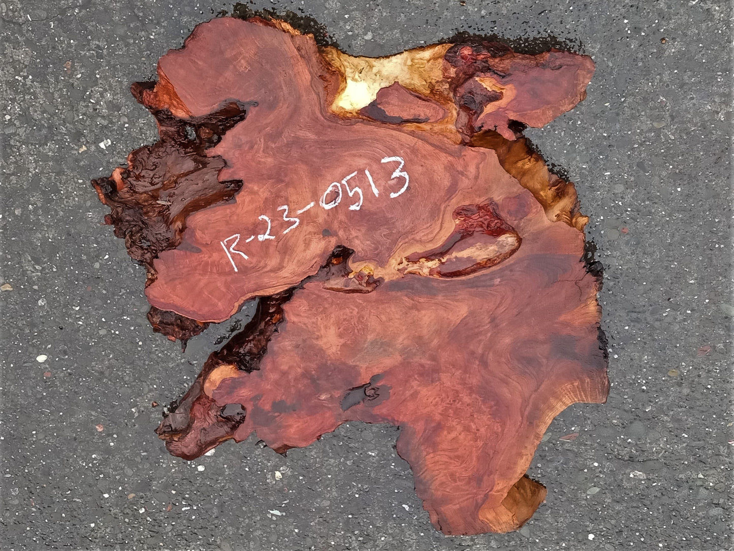 Redwood slab | | epoxy river table | live edge | burl table | r23-0513