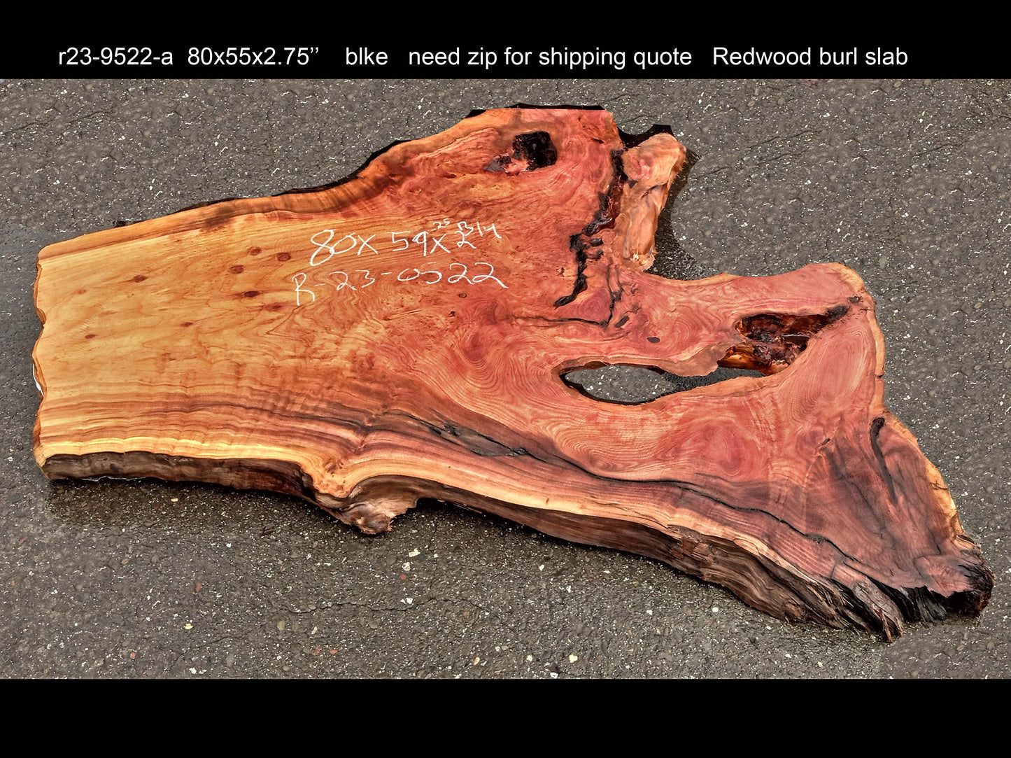 Redwood Burl Slab | Live Edge | DIY | River Table | Burl Table | R23-0522