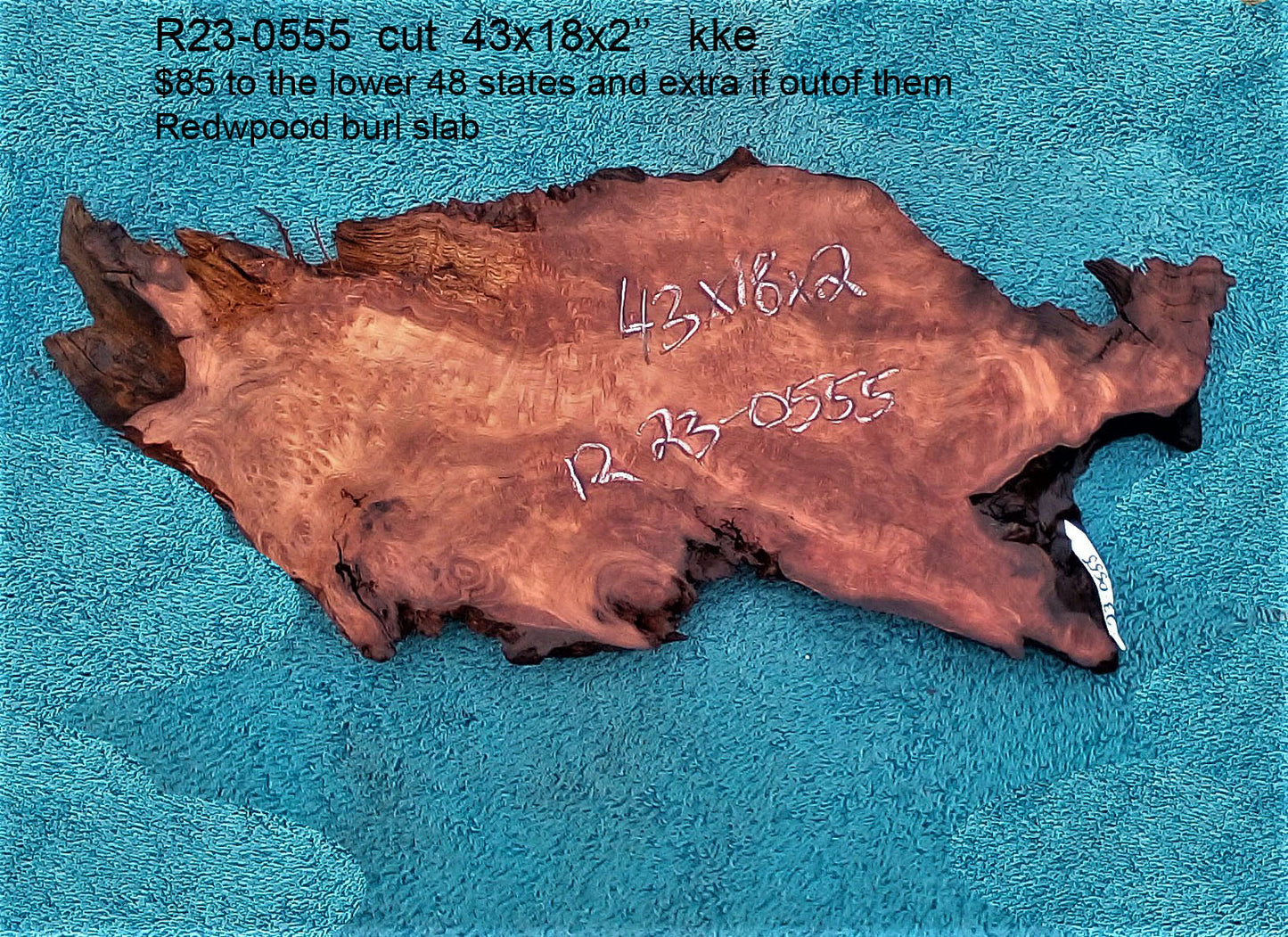 Redwood burl slab | live edge | DIY | river table | guitar billets | r23-0555