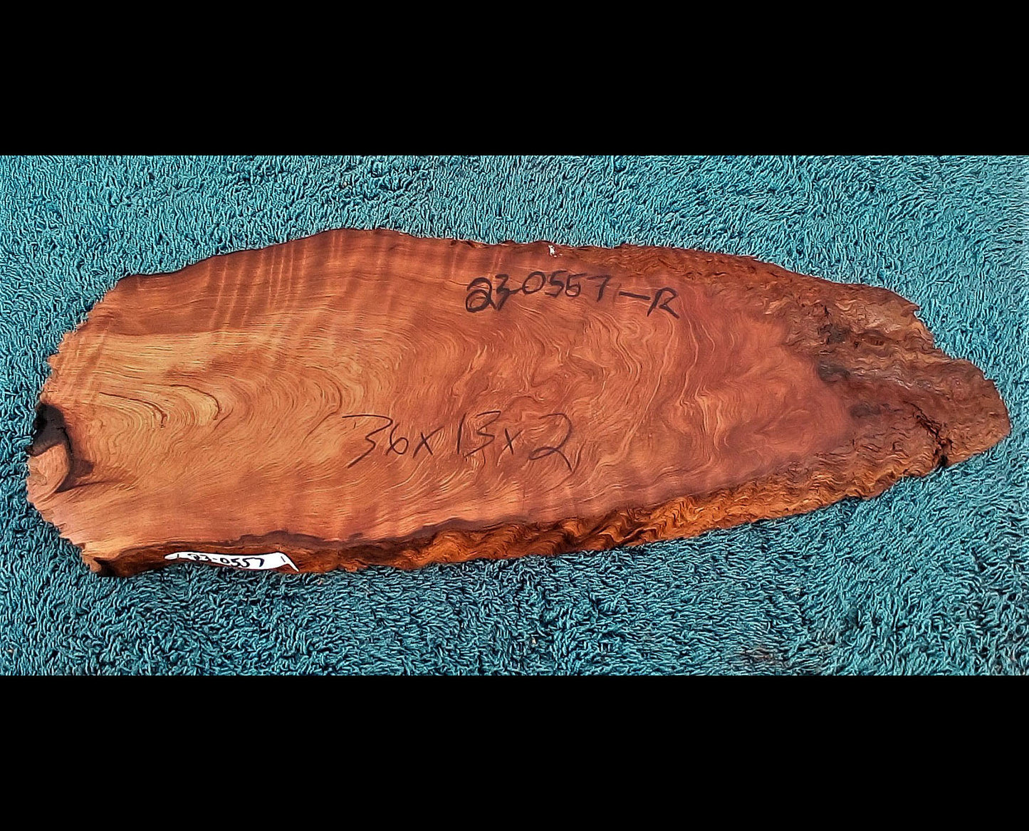 curly redwood slab | live edge | burl table | guitar billet | r23-0557