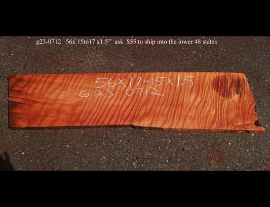 Redwood Guitar Slab | Curly redwood | Luthier Wood | G23-0712