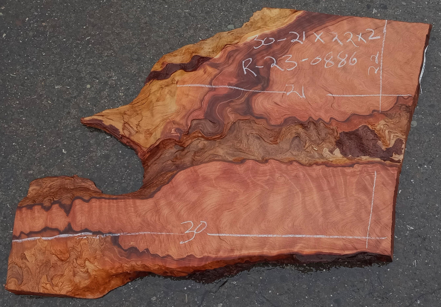 quilted redwood | curly | DIY wood crafts | r23-0886