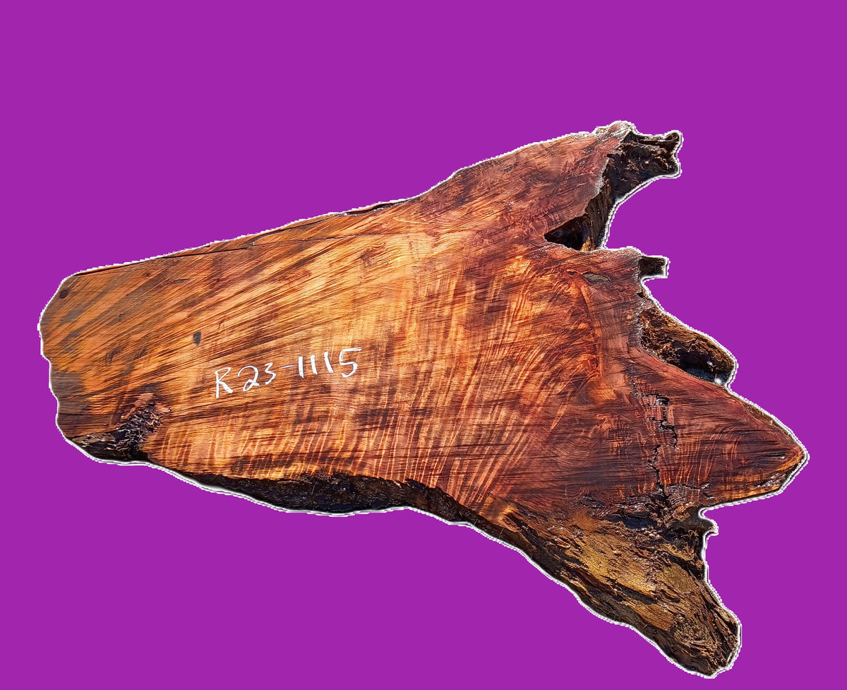 Curly Redwood Slab | DIY | Live edge slab | desk | R23-1115