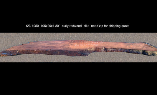 Curly | Live Edge | Redwood Slab | DIY craft | R23-1950
