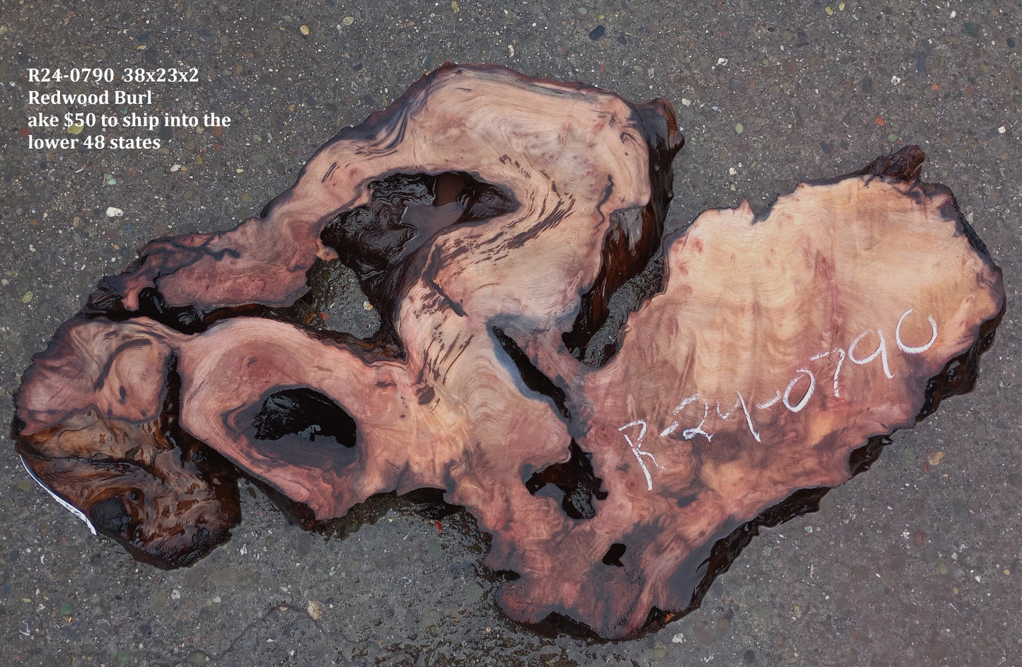 Old Growth Redwood Slab | Redwood Burl | River Table | DIY | R24-0790