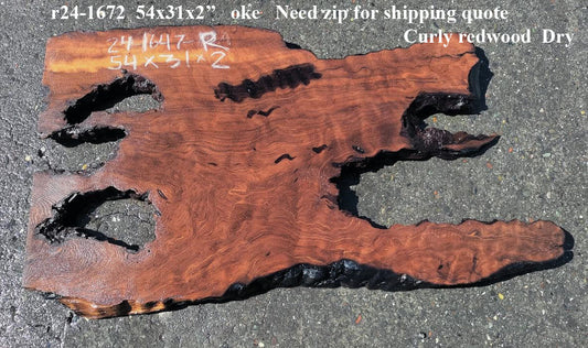 black curly redwood | DIY craft wood | epoxy river table | R24-1647