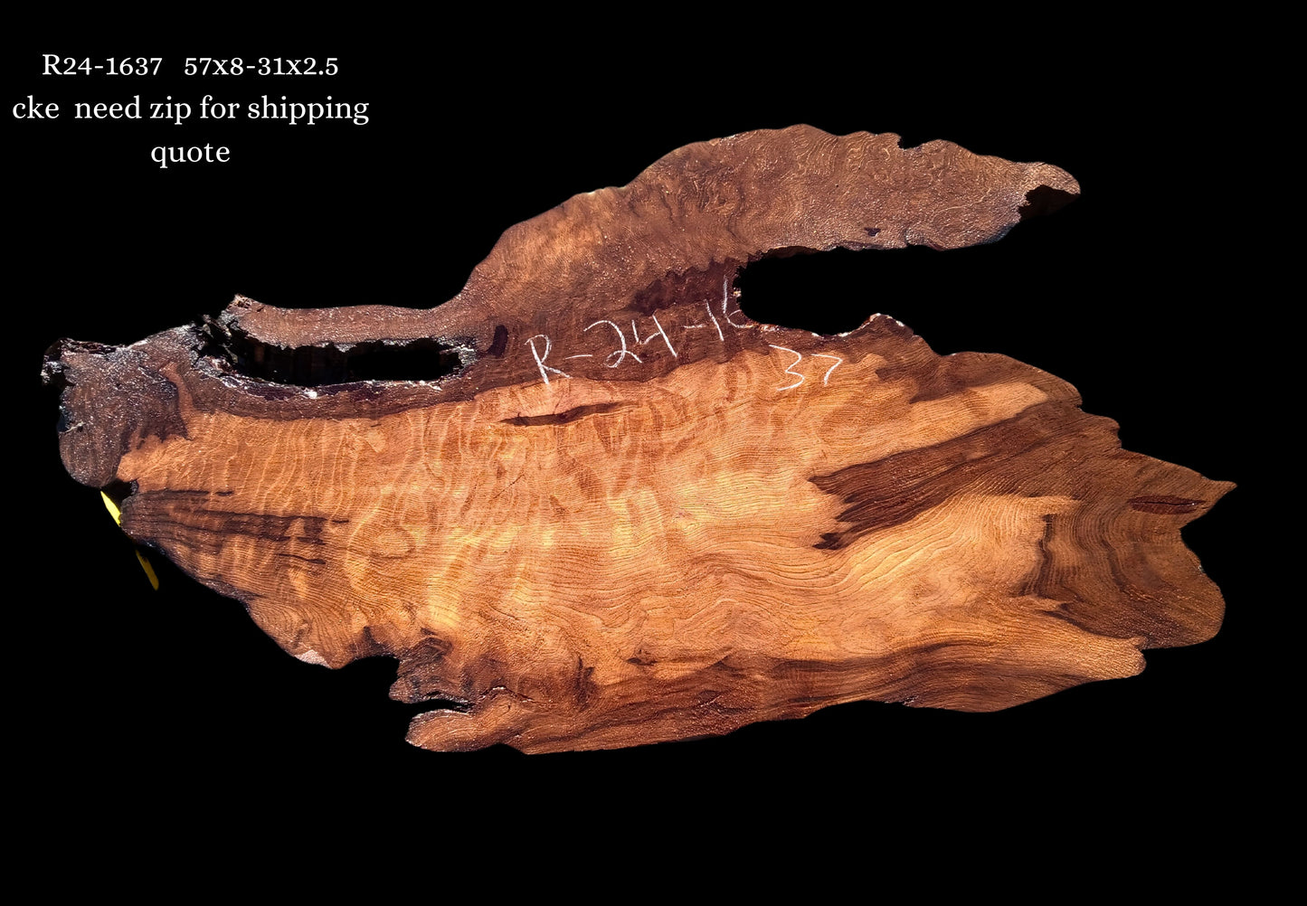 Live Edge Redwood | DIY craft wood | Table | Curly Redwood | R24-1637
