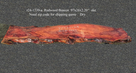 Redwood Bunion Slab | Table | Epoxy Idea | Headboard | R24-1739