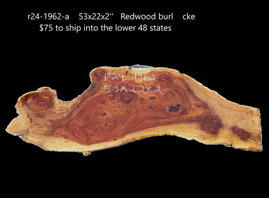 Redwood Burl Slab | Live Edge | River Table | DIY |  r24-1962